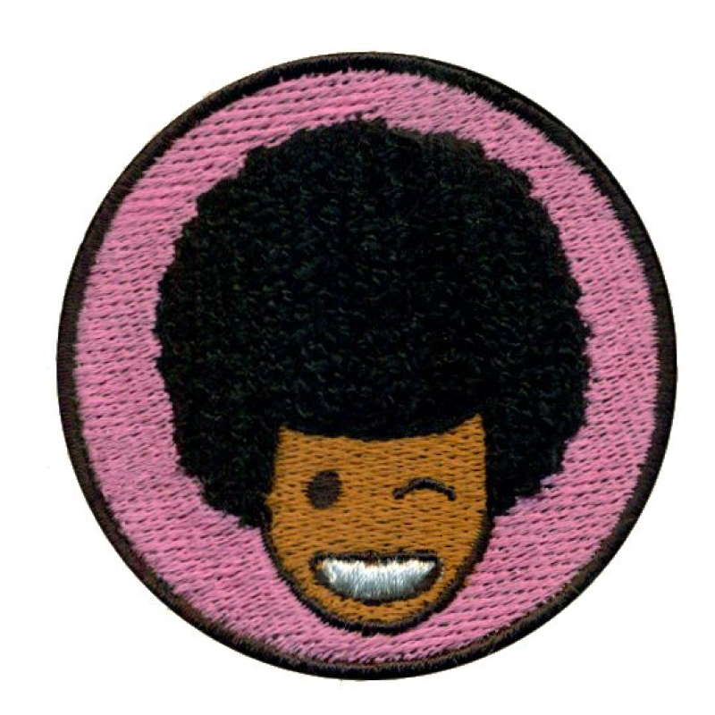 Afro hair emblem patch
