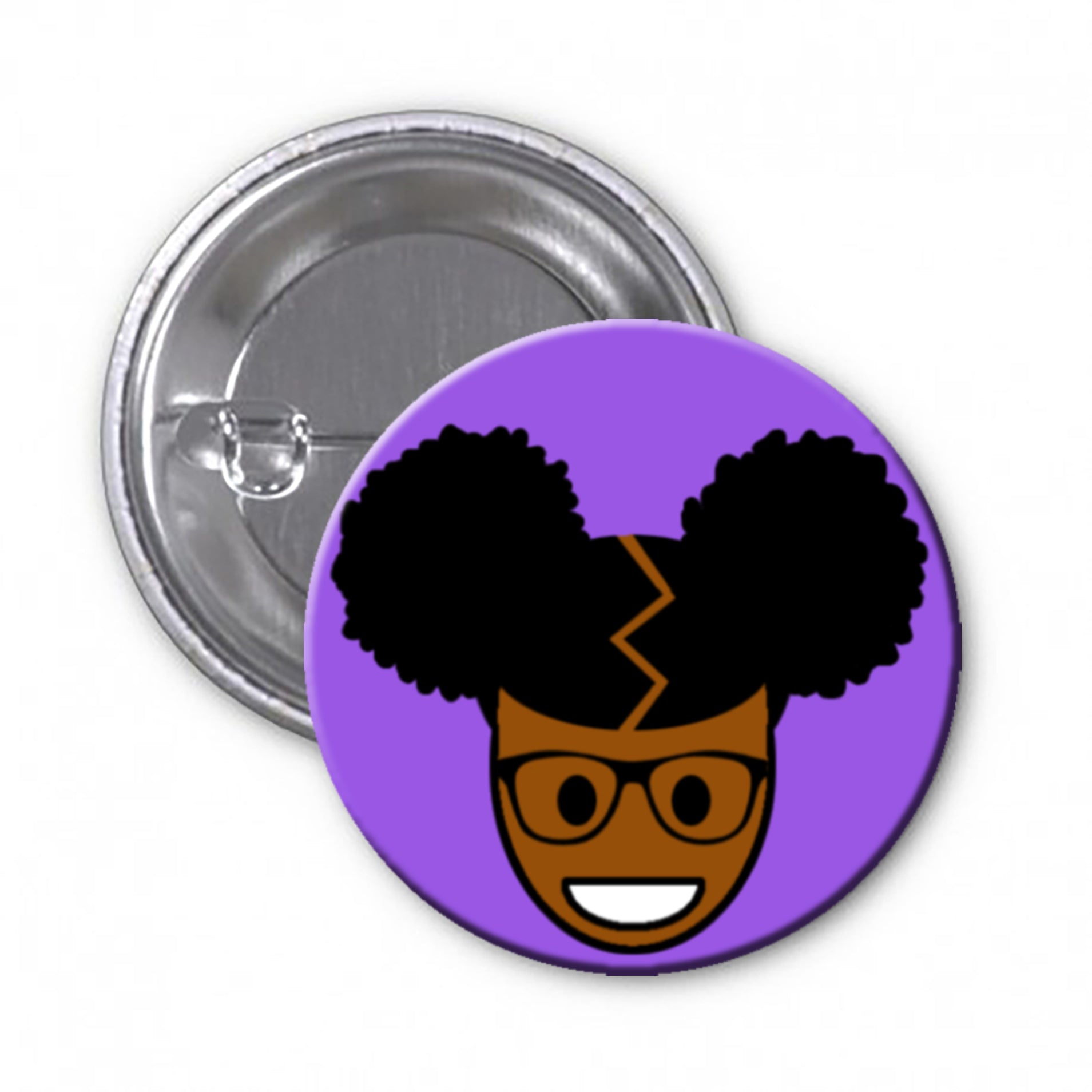 Purple afro puffs Emblem badge